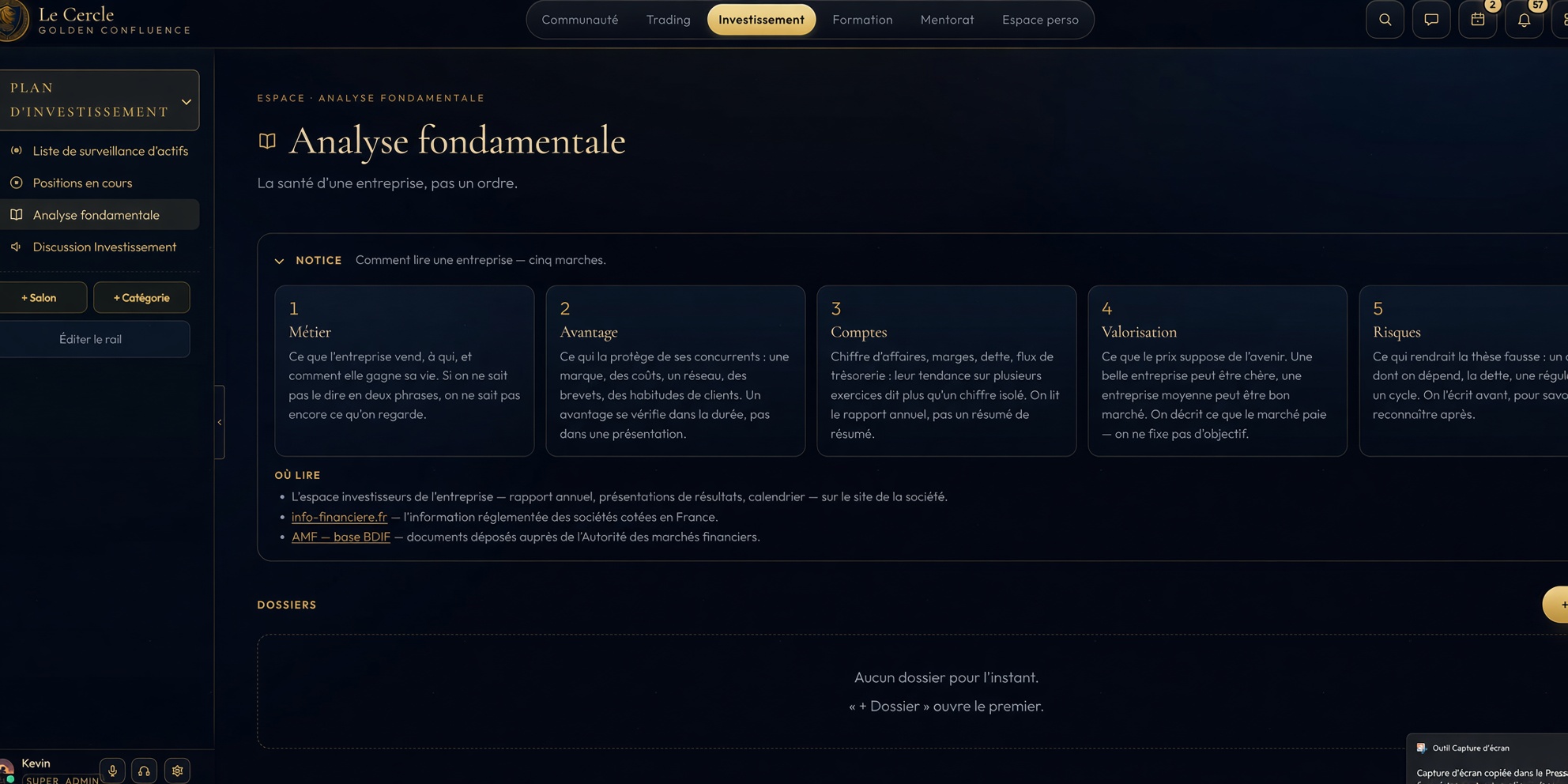 L’analyse fondamentale et ses cinq marches : métier, avantage, comptes, valorisation, risques